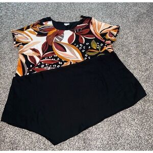 Zim and Zoe Women's Brown/Black Wild Leaves Carina‎ Size 22/24